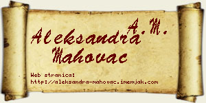 Aleksandra Mahovac vizit kartica